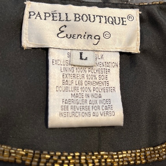 VTG Papell Boutique Evening Beaded Sequin Silk Party Cocktail Top Tunic  Holiday - Picture 6 of 10